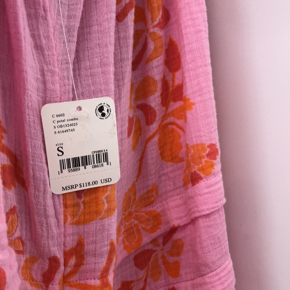 Free People Fleur Tunic Petal Combo Swing Dress Swim Beach Cover Up Size Small - Picture 4 of 9